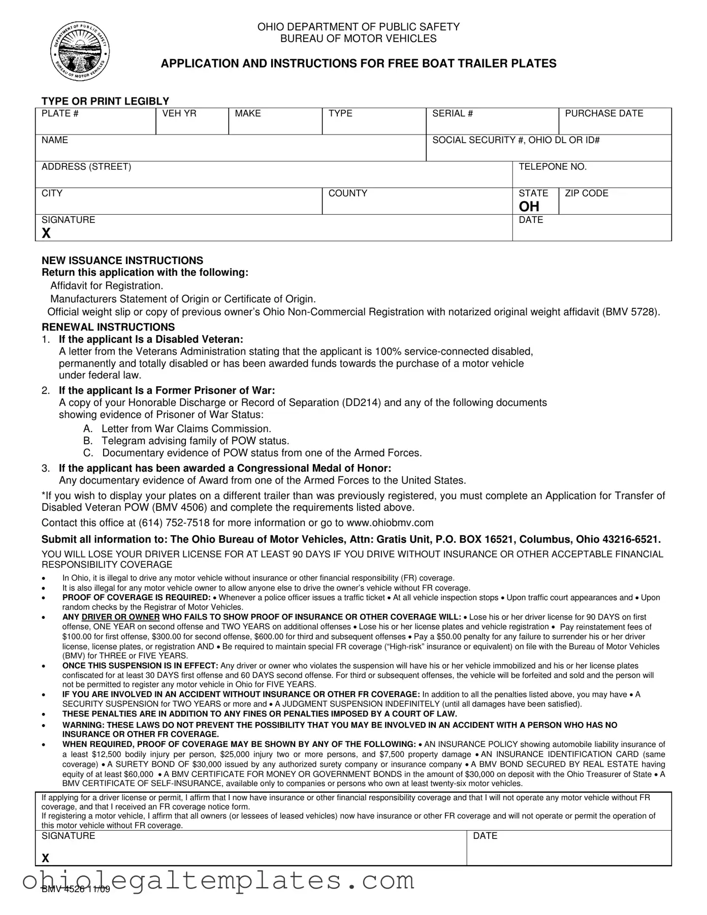 Fill in Your Bmv 4526 Ohio Form