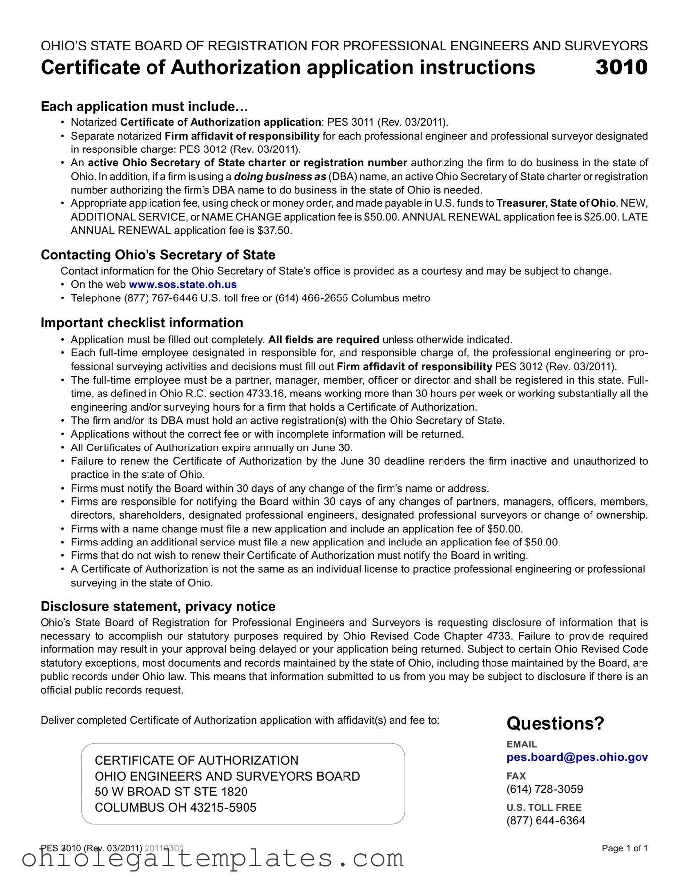 Fill in Your Ohio 3011 Form