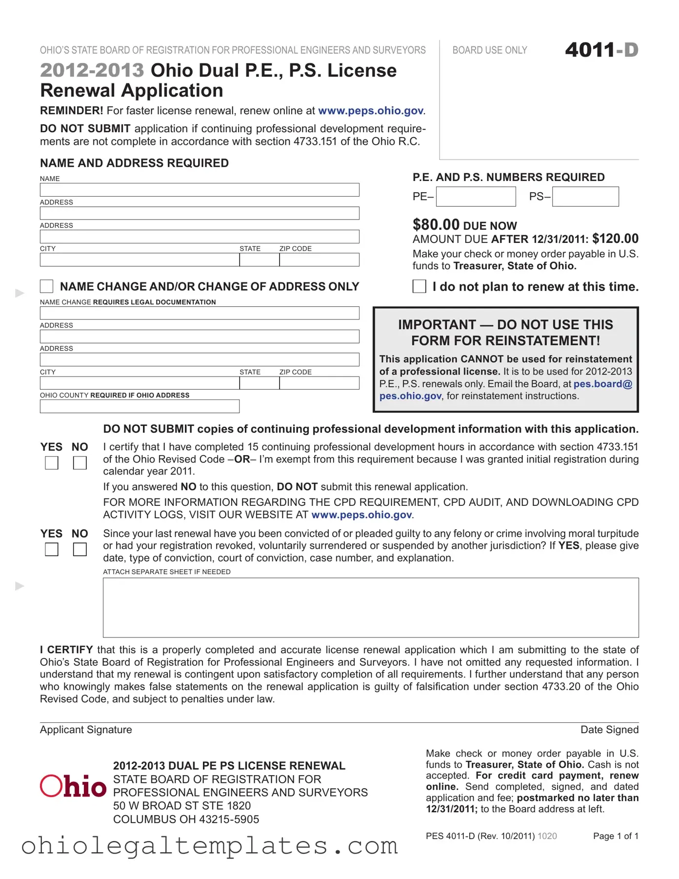 Fill in Your Ohio 4011 D Form