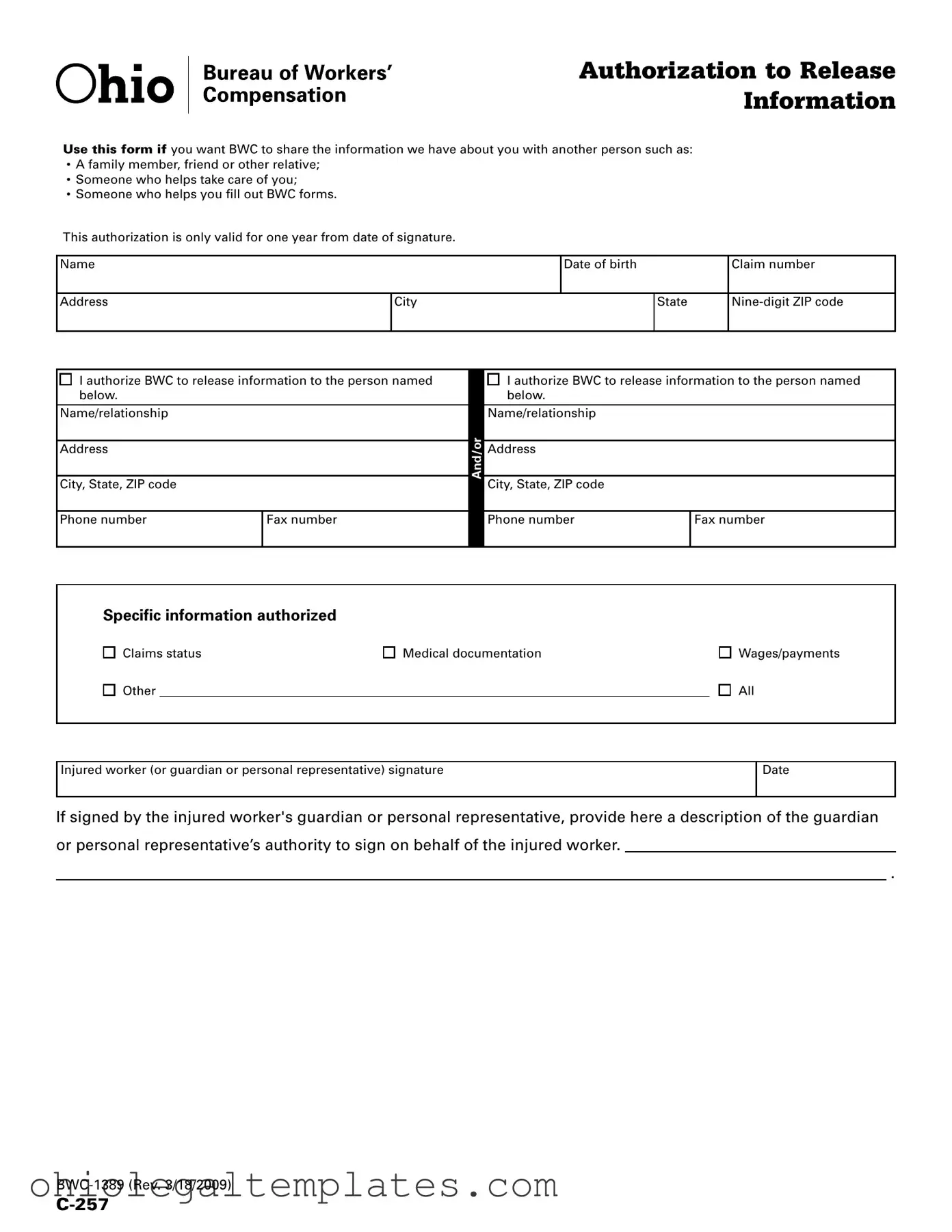 Fill in Your Ohio Bwc 1389 Form