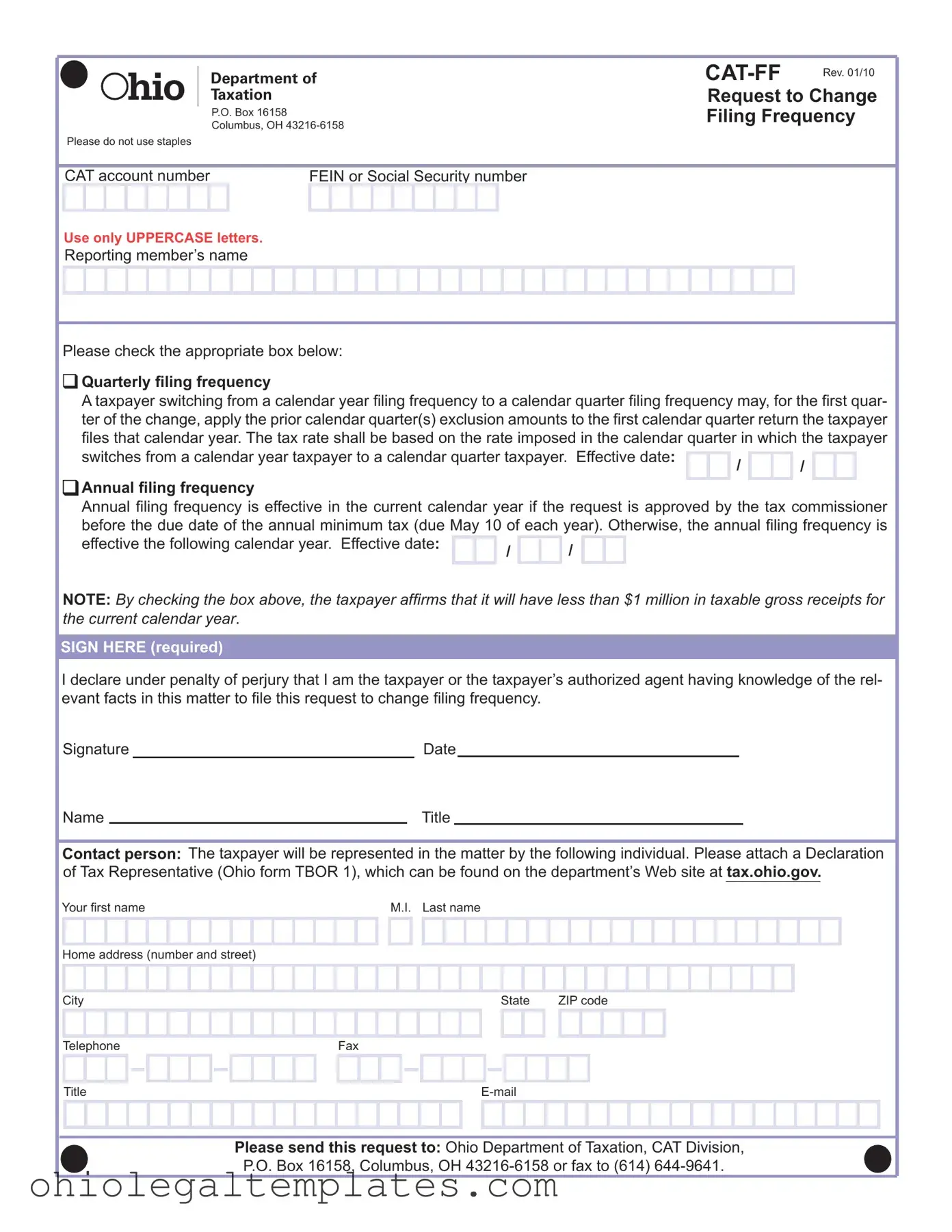 Fill in Your Ohio Cat Ff Form