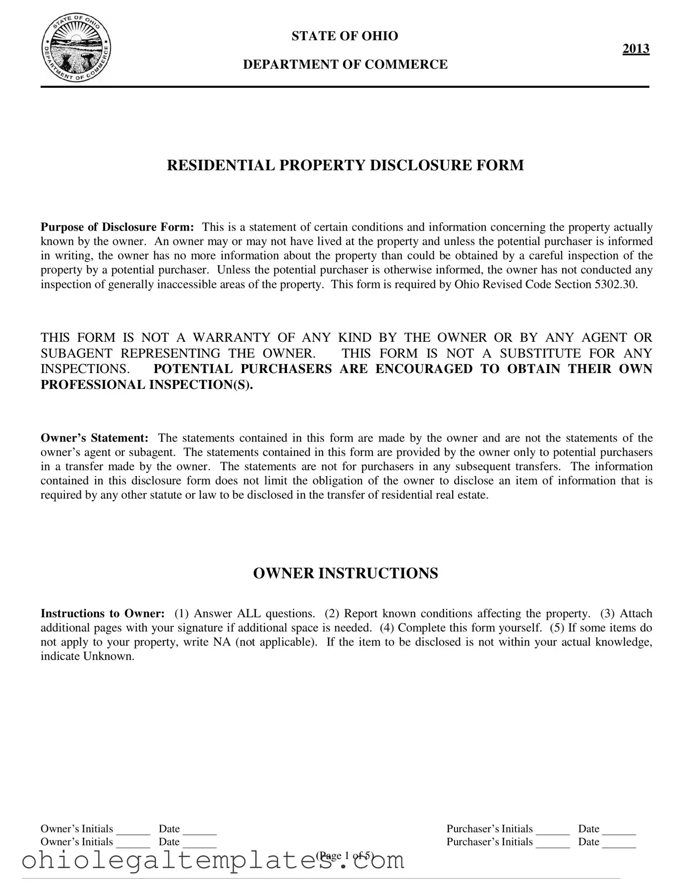 Fill in Your Ohio Disclosure Form