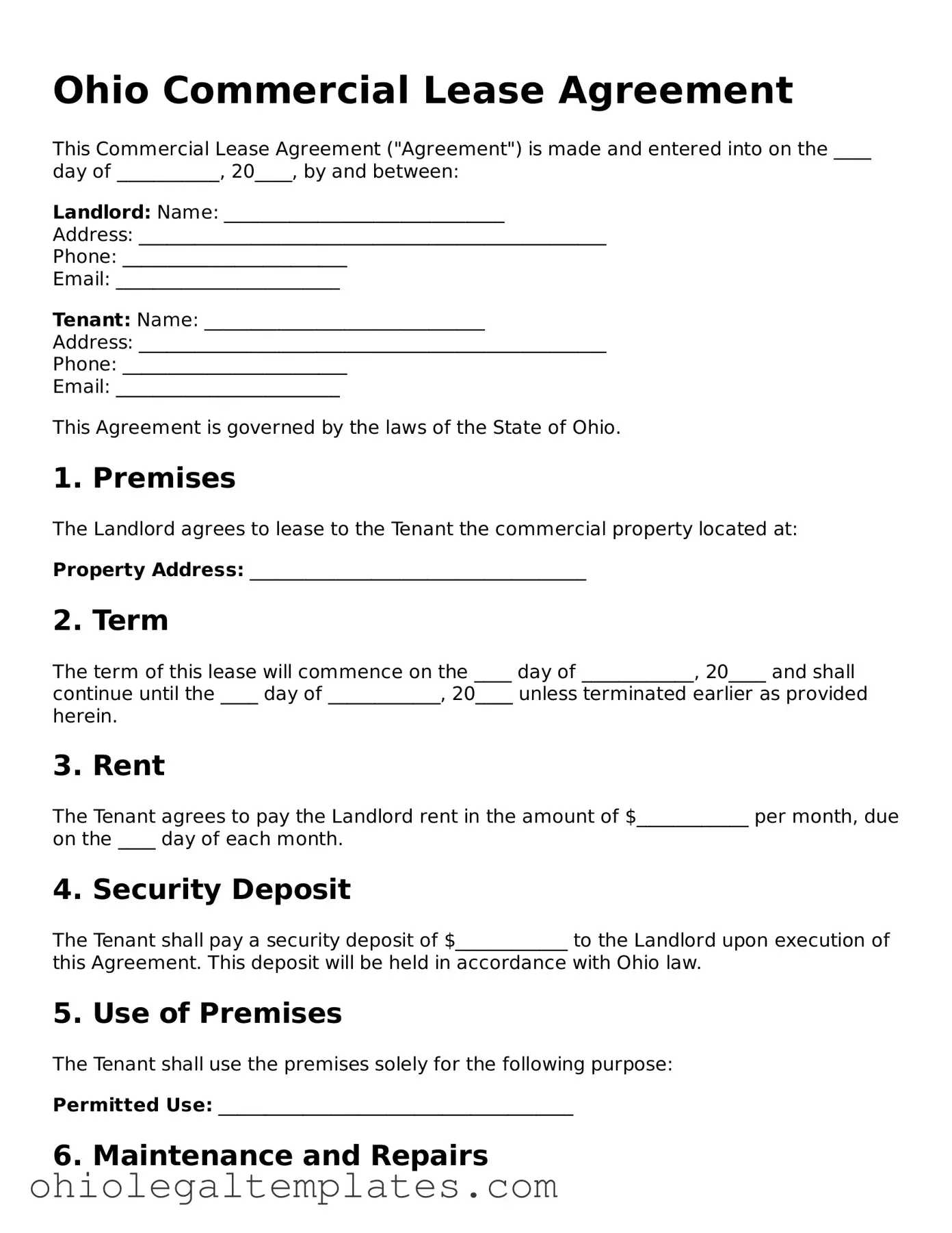 Attorney-Approved Ohio Commercial Lease Agreement Template