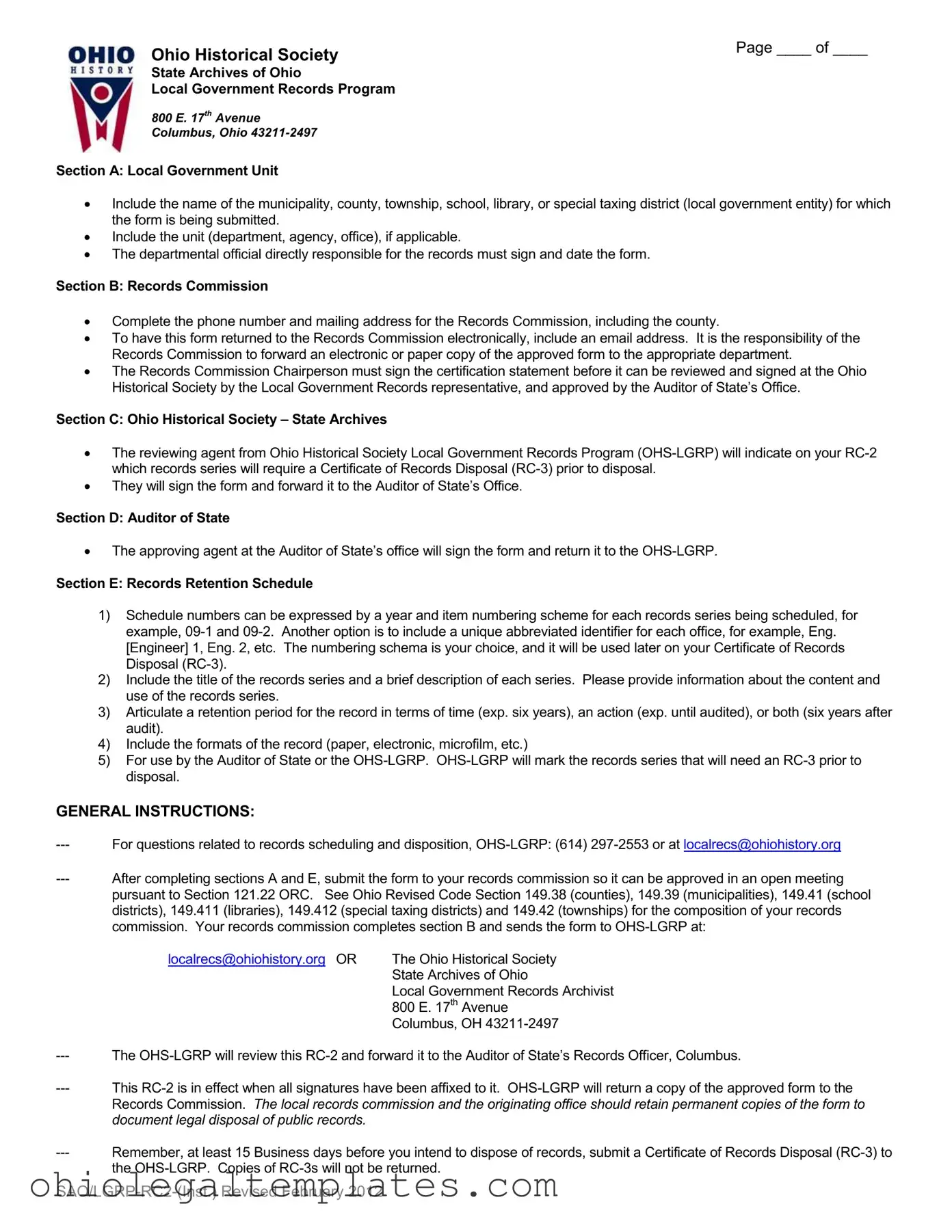 Fill in Your Ohio Historical Society Form