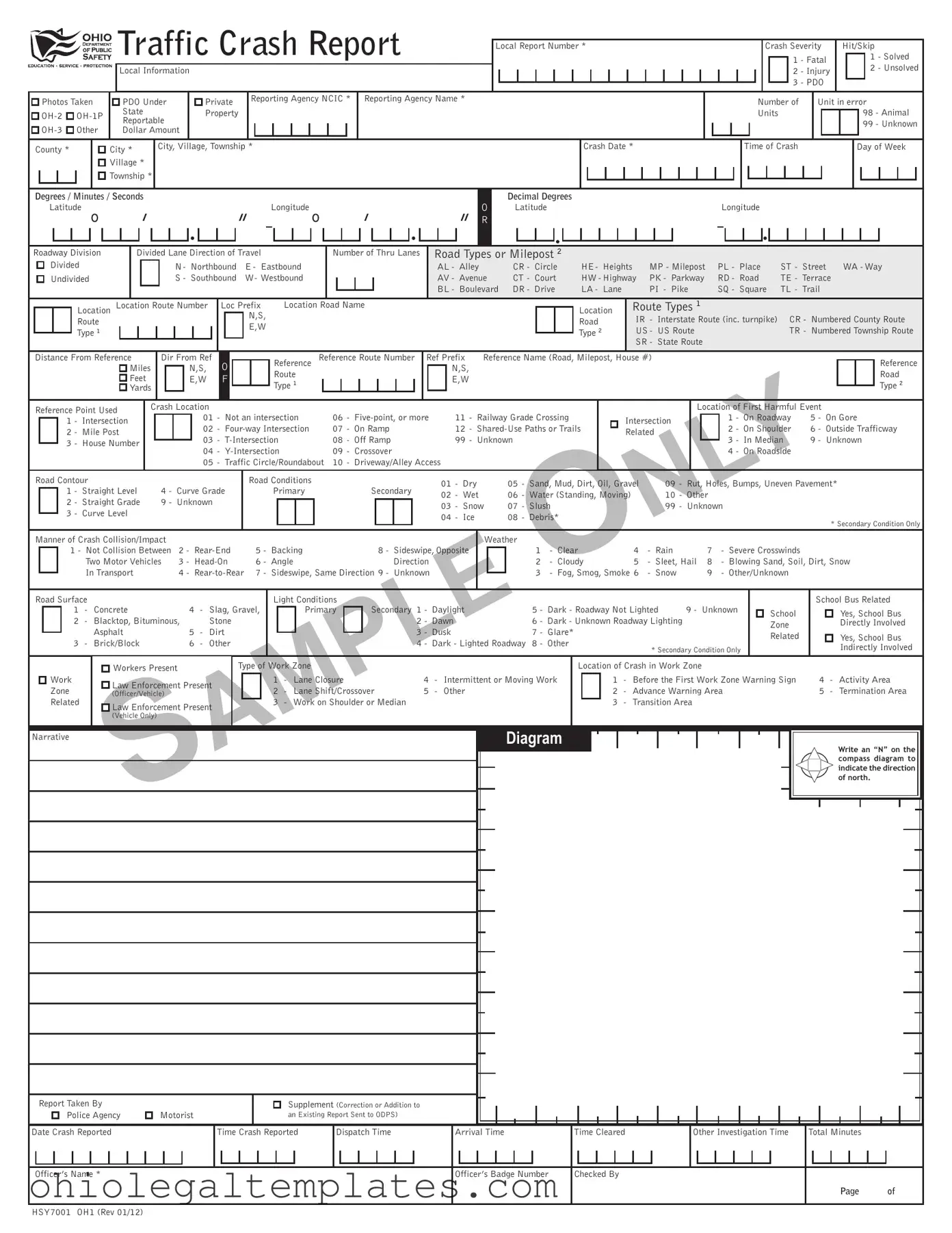 Fill in Your Ohio Hsy7001 Form