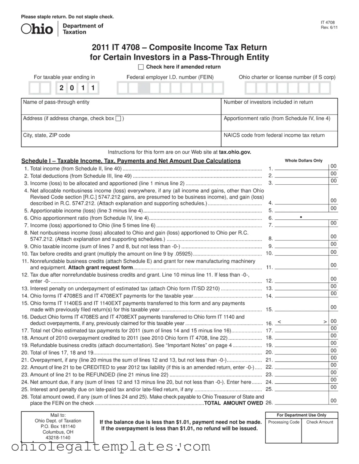 Fill in Your Ohio It 4708 Form