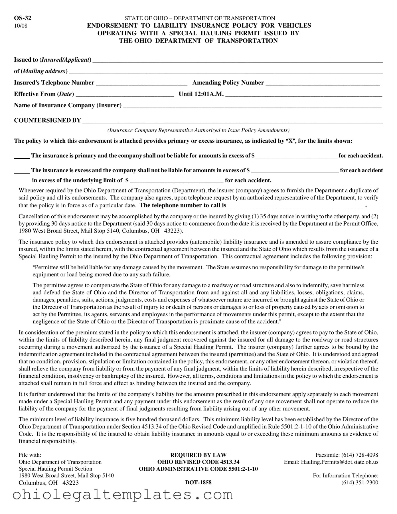Fill in Your Ohio Os 32 Form
