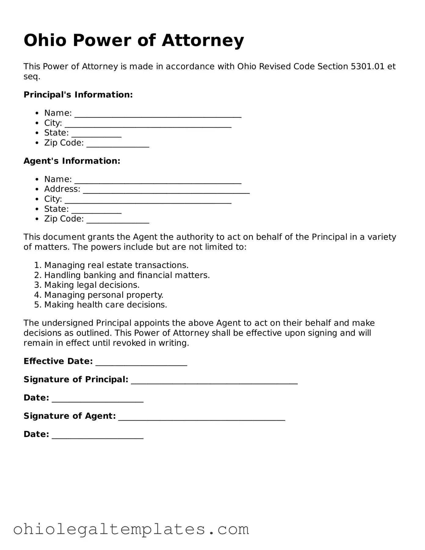 Attorney-Approved Ohio Power of Attorney Template