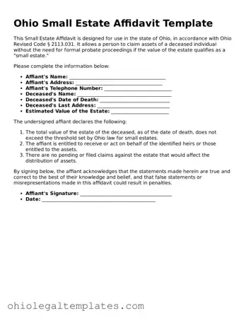 Attorney-Approved Ohio Small Estate Affidavit Template