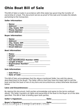 Attorney-Approved Ohio Boat Bill of Sale Template