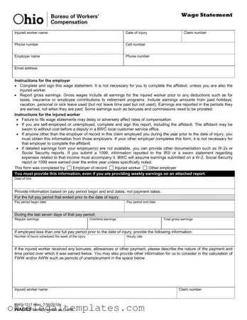 Fill in Your Ohio Bwc 1217 Form