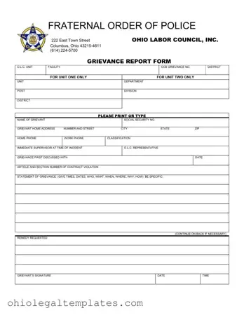 Fill in Your Ohio Fraternal Order Of Police Form