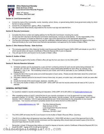 Fill in Your Ohio Historical Society Form