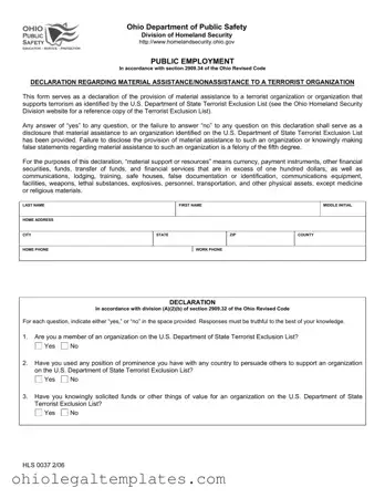 Fill in Your Ohio Hls 0037 Form