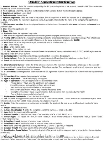 Fill in Your Ohio Irp Application Form