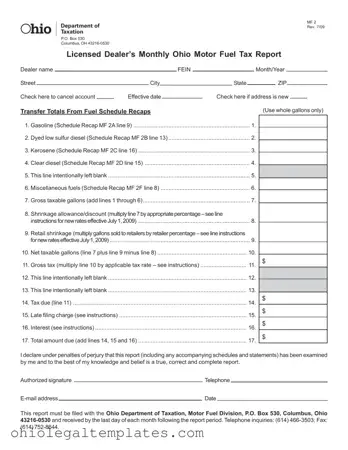 Fill in Your Ohio Mf 2 Form