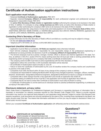 Fill in Your Ohio Pes 3011 Form