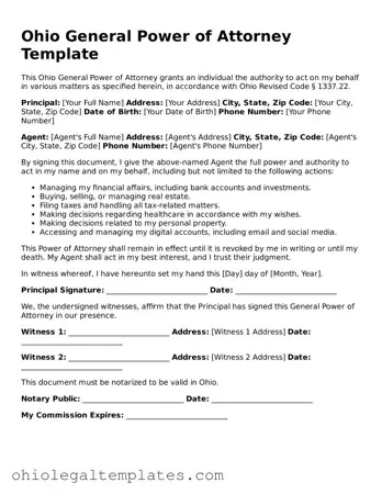Attorney-Approved Ohio General Power of Attorney Template
