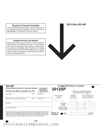 Fill in Your Ohio Sd 40P Form