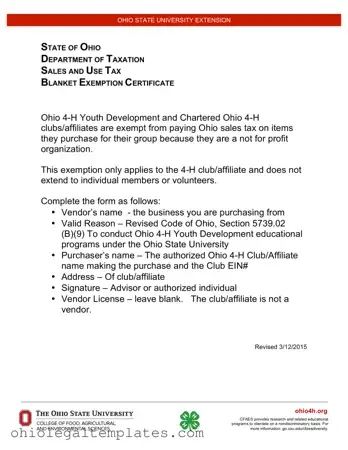 Fill in Your Tax Exempt Ohio Form